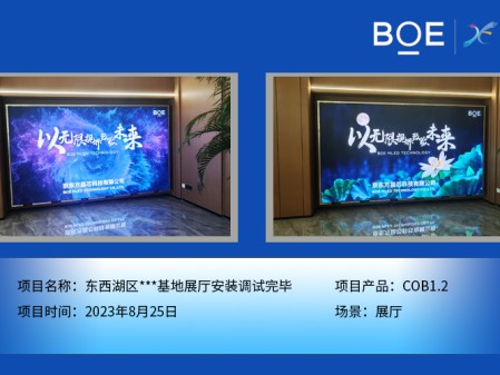 東西湖區***基地展廳COB1.2安裝調試完畢
